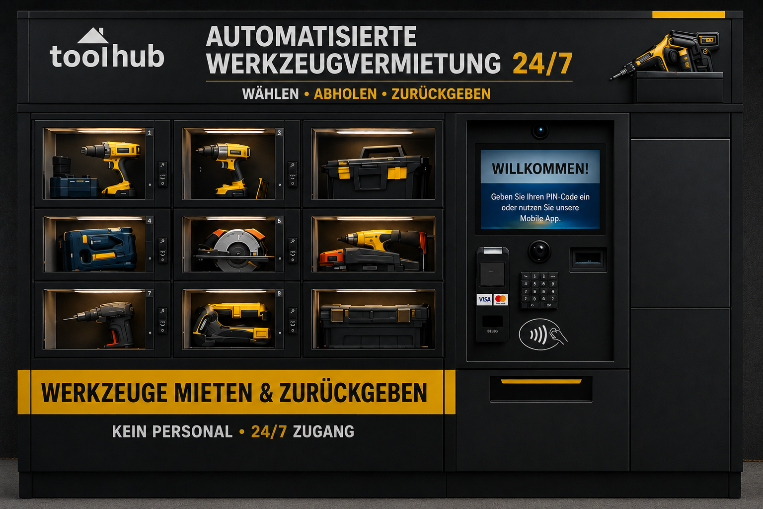 Automatisierter Ausgabeschrank für Werkzeugverleiher